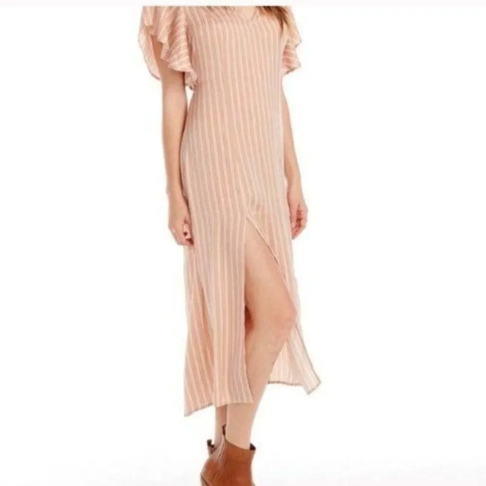 Saltwater Luxe Striped Angel Sleeve Midi Dress Size XS - Picture 15 of 15